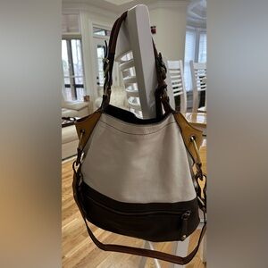 orYANY  Color Block Multicolored Leather Bag